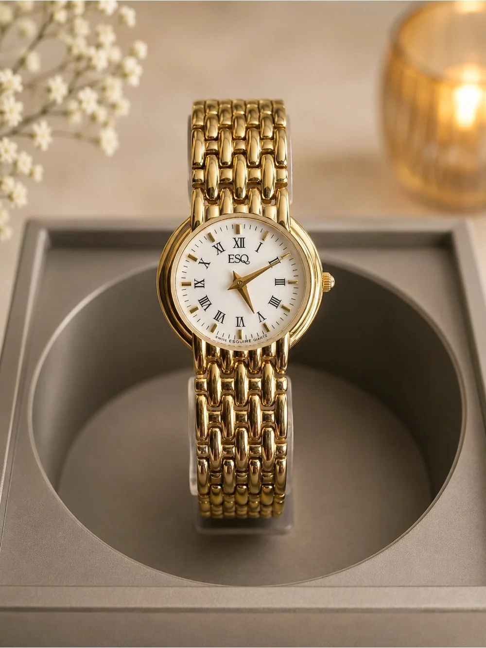 ESQ Swiss by Movado women's dress watch 24k gold-plated